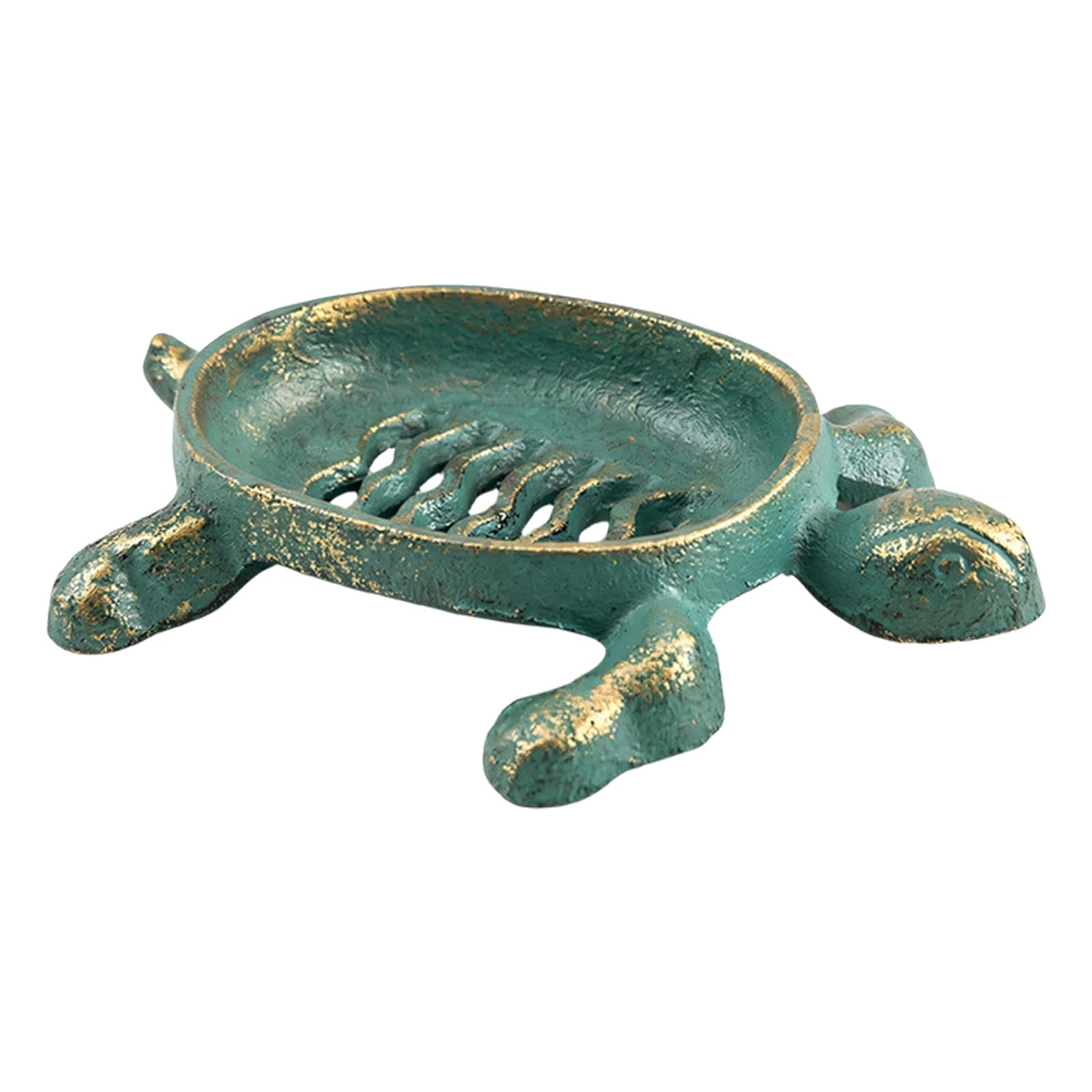Hsyzygian Unique Turtle Theme Cast Iron Soap Tray with Drainage Bottom Soap Box for Bathroom Storage and Countertop Decoration Nordic Holder