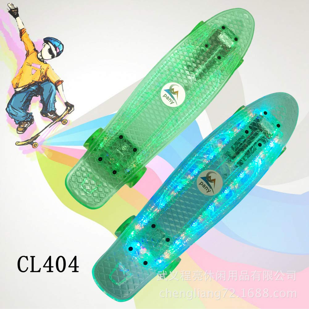 Life Mini Cruiser Retro Skateboard, 22 inch Cruiser Board Skateboards with LED Bearings, Retro Plastic Complete Skateboard for Boys and Girls
