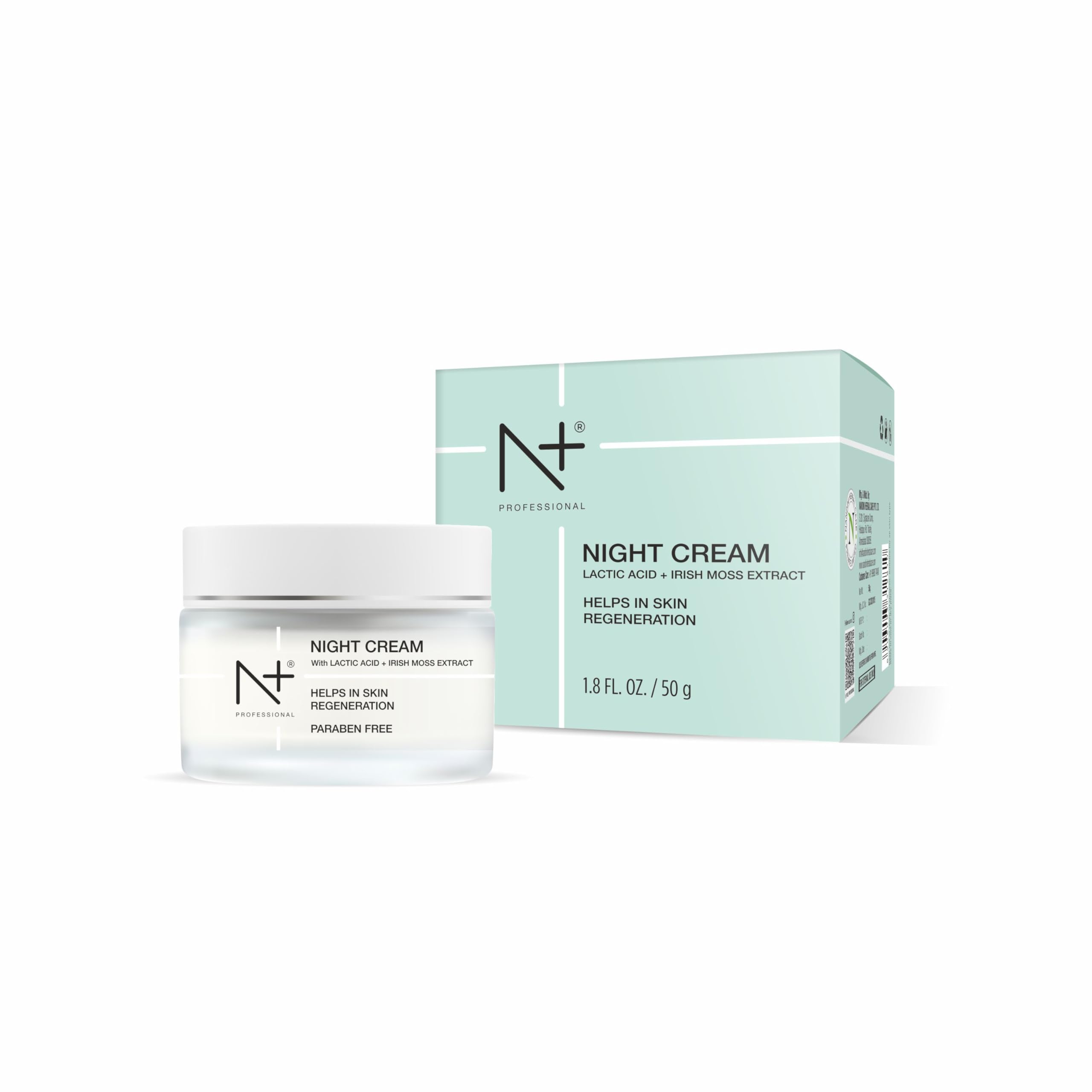 Professional Night Cream, With Lactic Acid and Irish Moss Extract, Helps In Skin Regeneration, 50 G