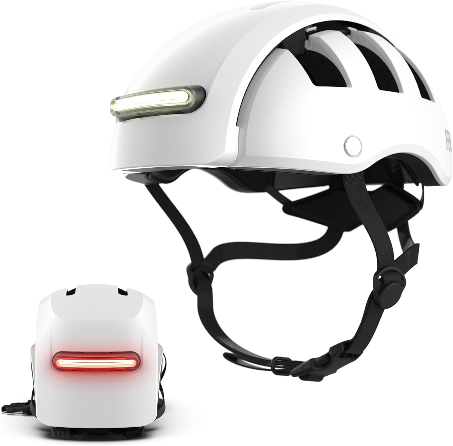 FEND Super Plus Folding Bike Helmet with Lights – Patented Smart-Fold 50% Compact Design, Ultra-Bright USB-C Front & Rear LEDs, CPSC/EN1078 Certified, for Adults, Commuters, E-Bikes, Scooters