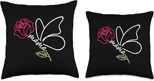 Miniatura 3 de Cool Rose Butterfly Design Mama Mom Mother's Day Gift Women Throw Pillow