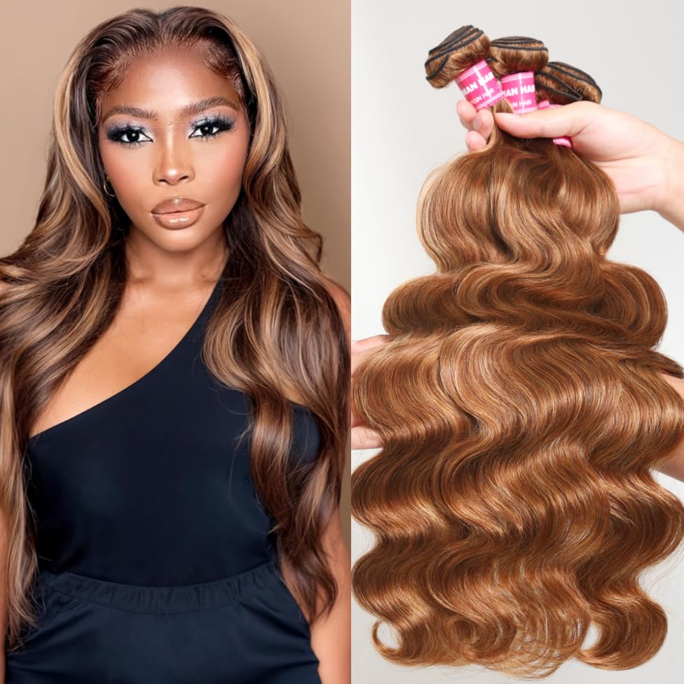 UNICE Body Wave Honey Blonde Highlight Human Hair...