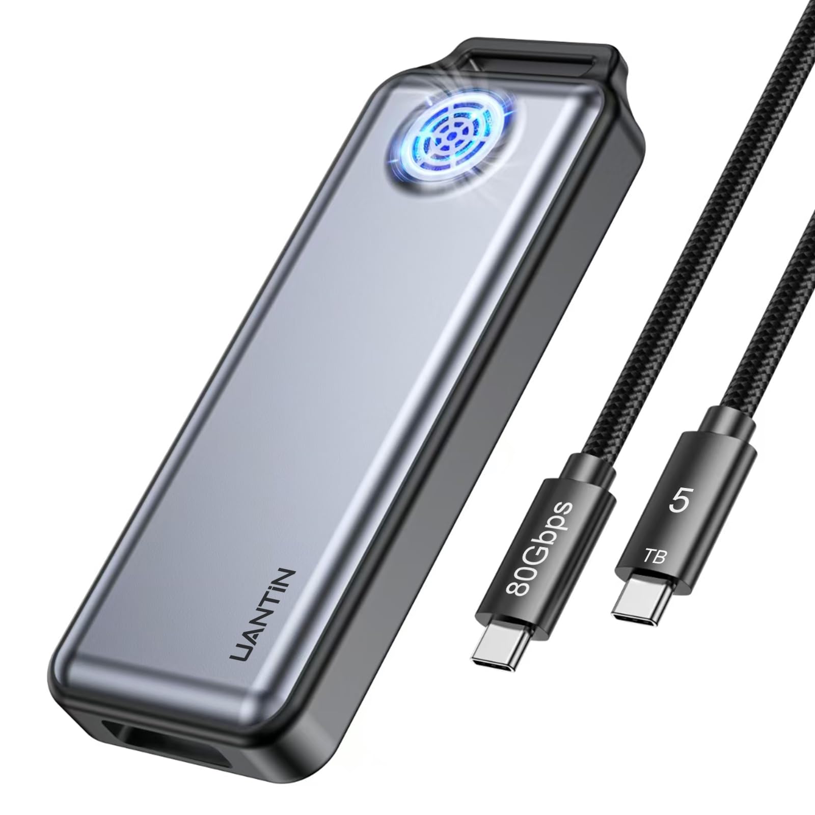 enclosure ssd m.2 nvme custodia zinco ventola silicone compatible thunderbolt usb4