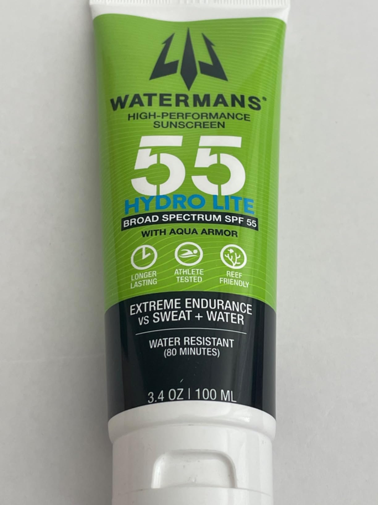 WATERMAN'S Hyrdo Lite SPF 55 Broad Spectrum Reef Safe Sunscreen for Face and Body, Fragrance-Free, Oxybenzone Free - 3.4oz