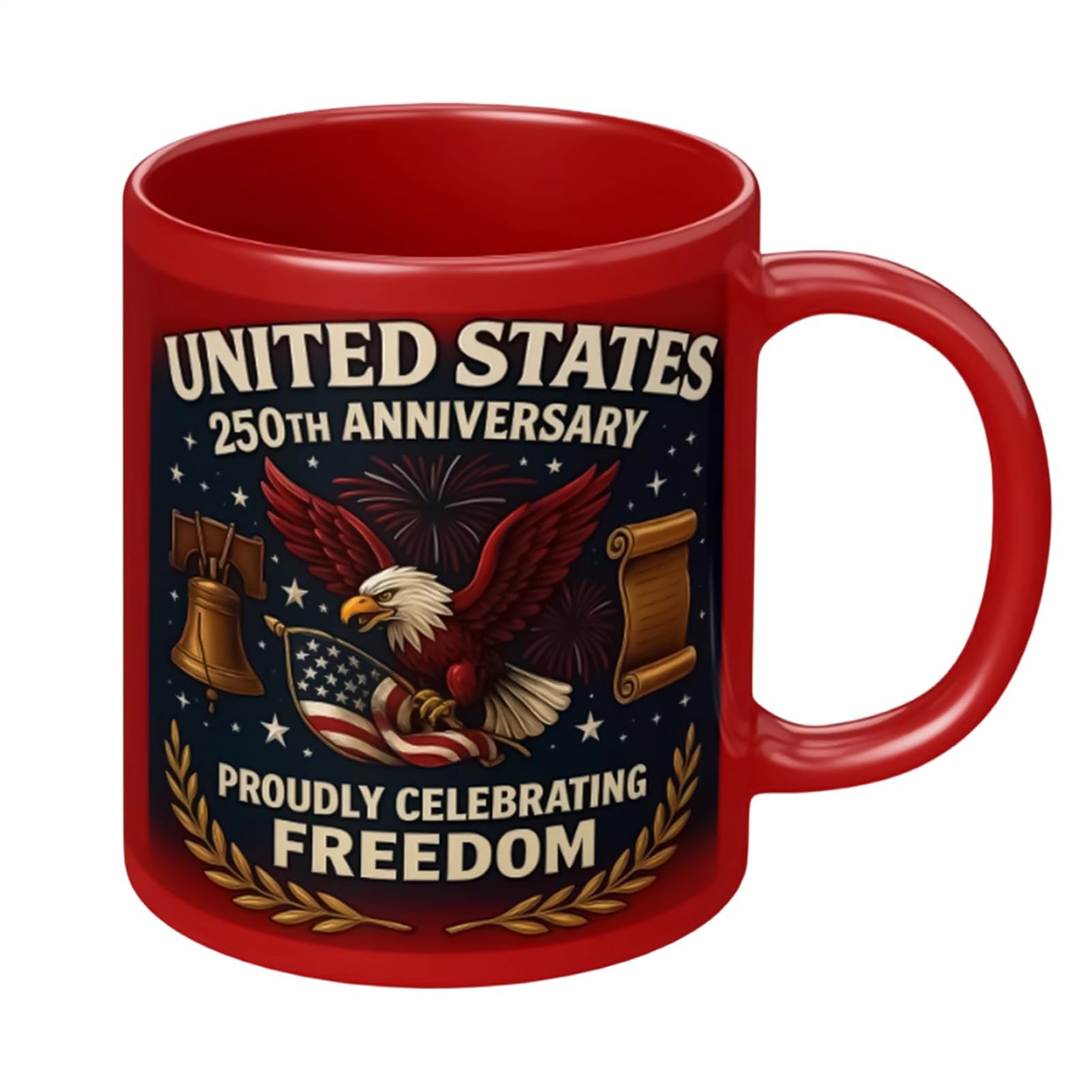 Muiltvoe American Mug, 250th Patriotic Drinkware, 1776– Ceramic Commemorative Mug, Perfect for History Enthusiasts, Men, Friends, Family, Dad, Mother, Grandparent