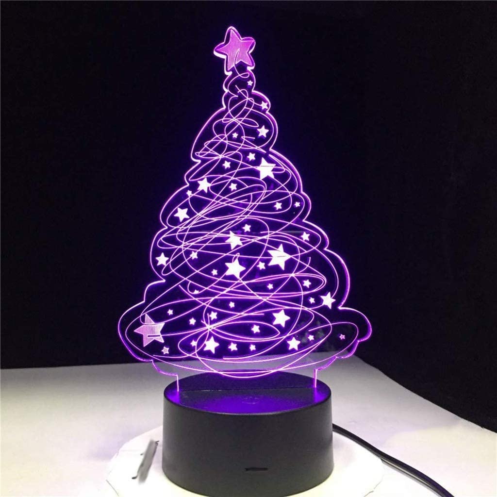 Lampka nocna LED 3D, wielokolorowy przełącznik dotykowy zasilana przez USB, dekoracyjna lampa stołowa, kreatywny prezent urodzinowy lampka nocna
