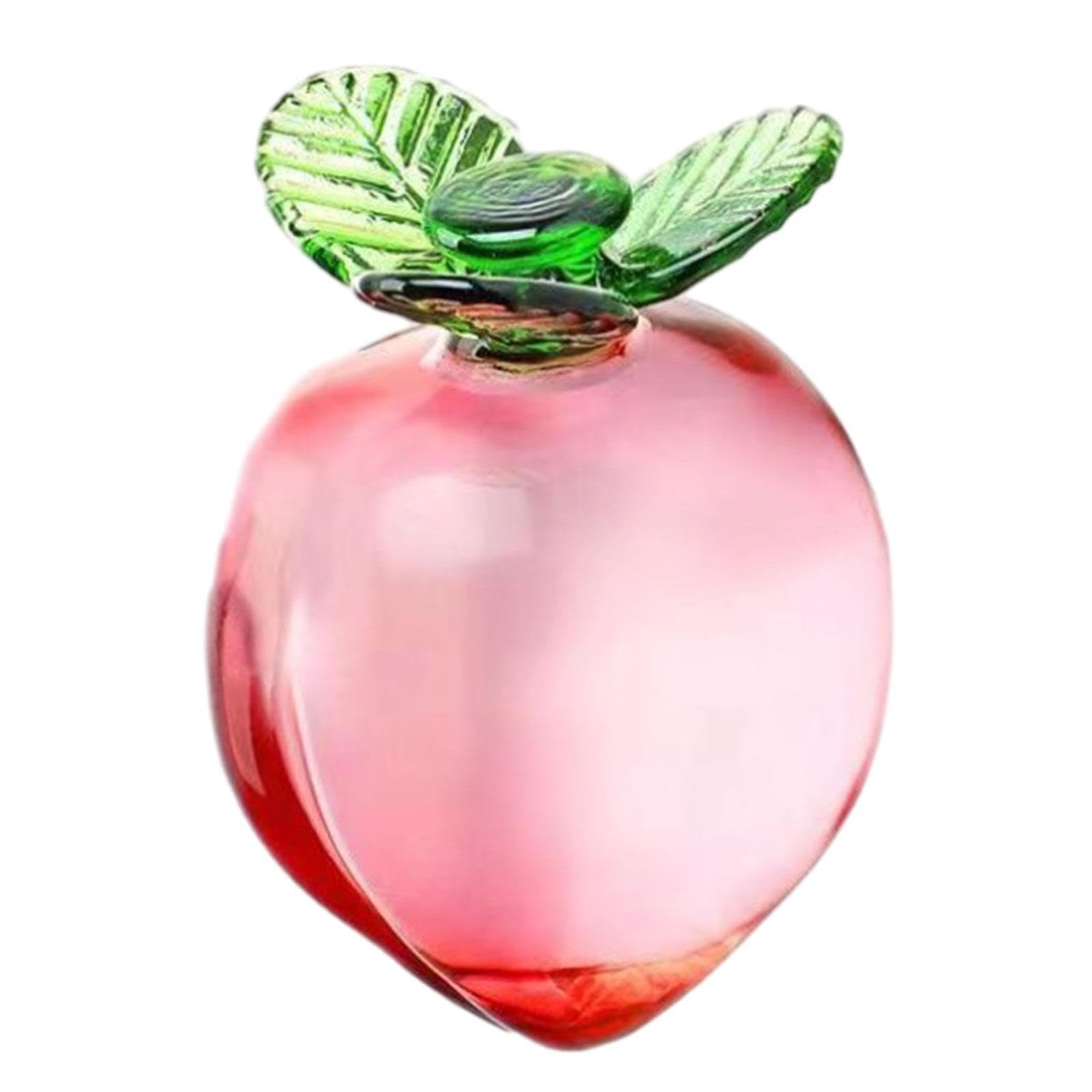 CYDZSRA Delightful Crystal Fruit Glass Figurine Fruit Glass Statue Versatile Decorative Accents For Home Office Crystal Statue Art Decoration, Peach