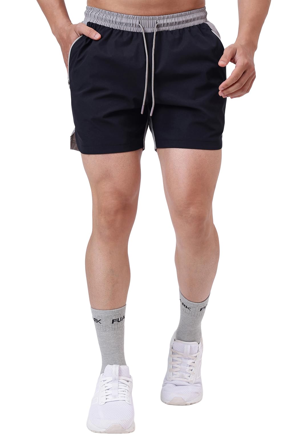 Snap Colourblock Slim Fit Sorona Soft Lightweight Gym & Workout Shorts for Mens-image-34