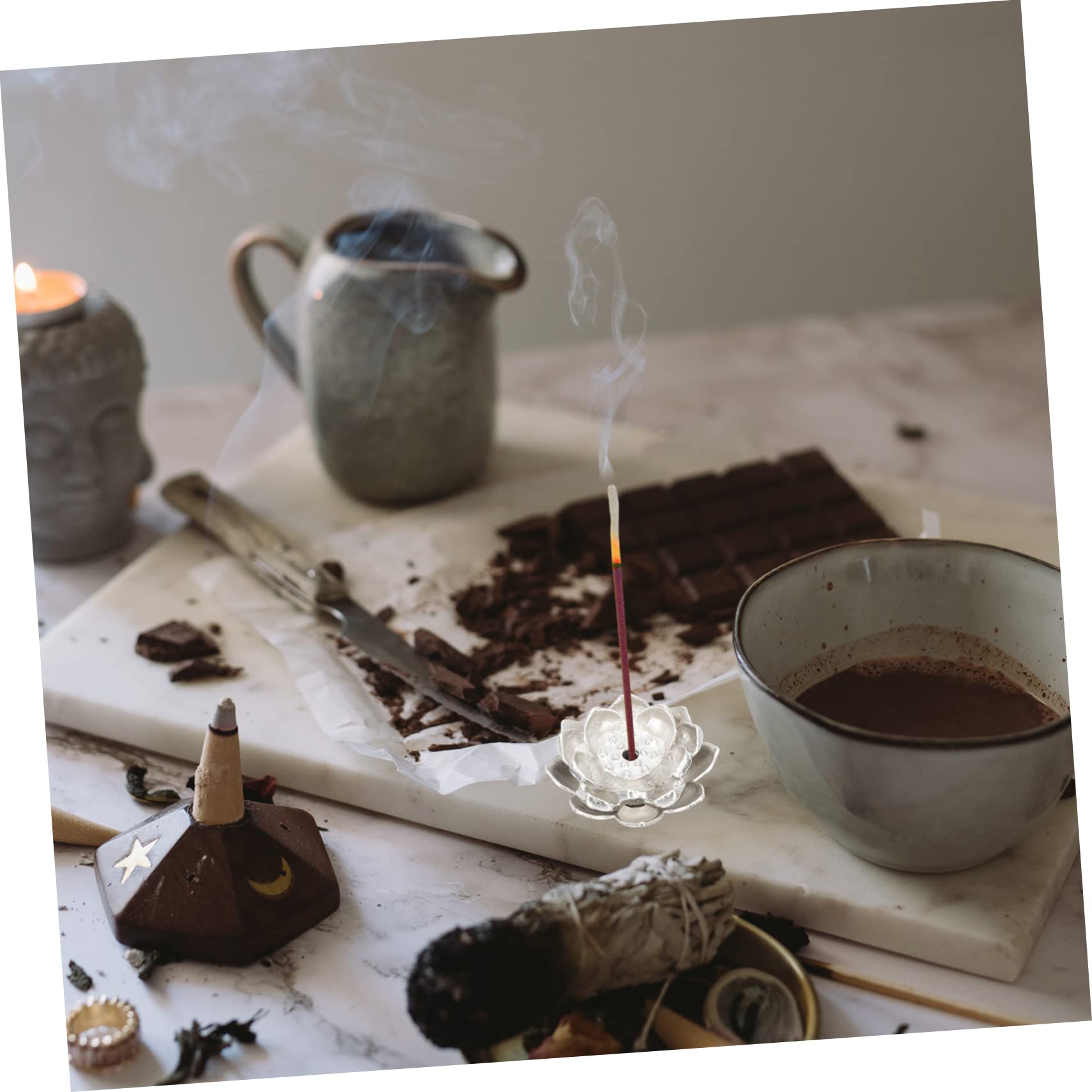STOBAZA 16stücke Lotus-förmiger Räucherstäbchenhalter Aus Kupfer Für Zuhause Antiker Stil Für Meditation Und Aromatherapie Elegantes Für Jeden