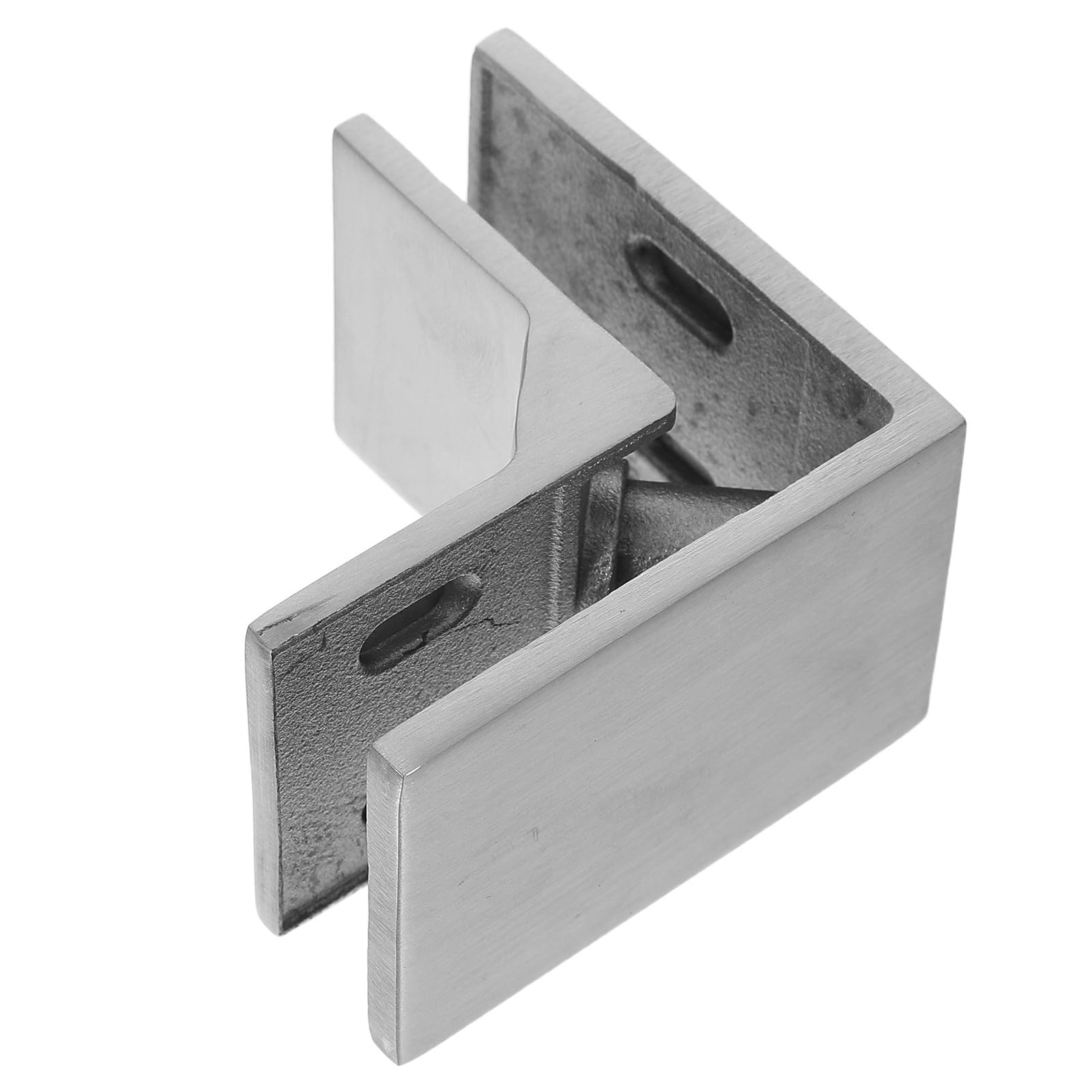 Abrazadera de vidrio de 90° en acero inoxidable con sistema antideslizante 8