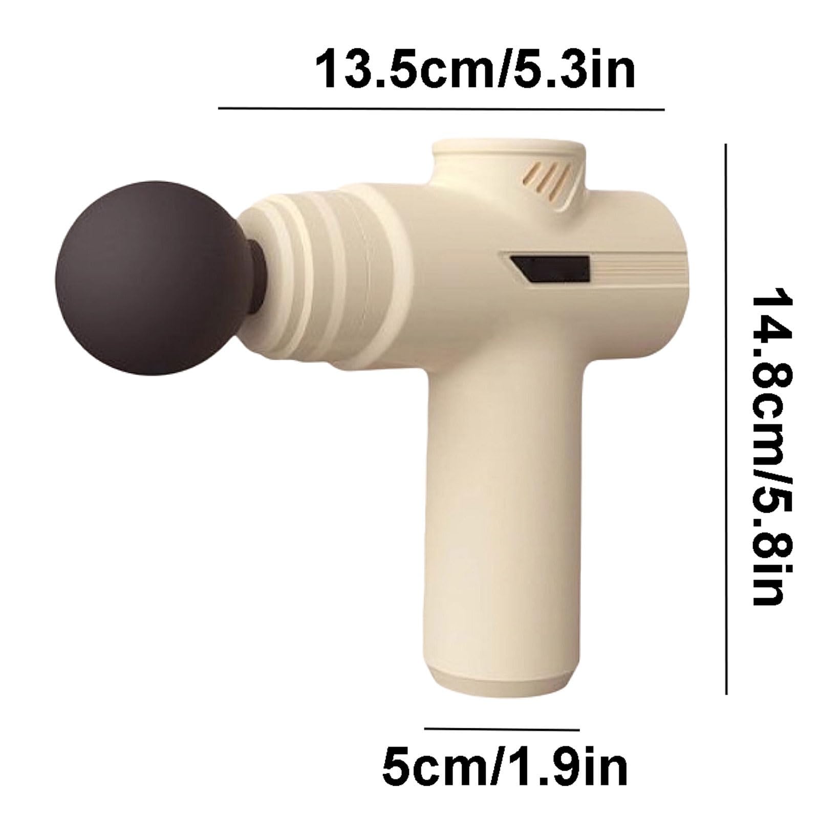Muto Pistola for massaggio in plastica con 6 velocità e 4 testine massaggianti, mini massaggiatore muscolare elettrico a percussione portatile ricaricabile compatto(Grey)