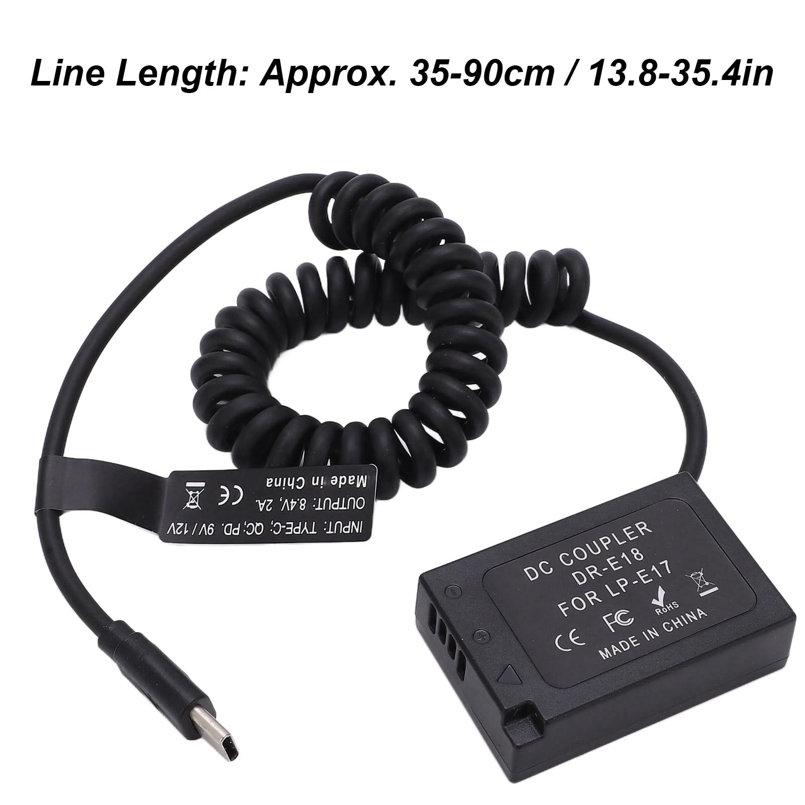 Jiawu Type C LP-E17 Full Decoding Dummy Battery DC Coupler, Bloc