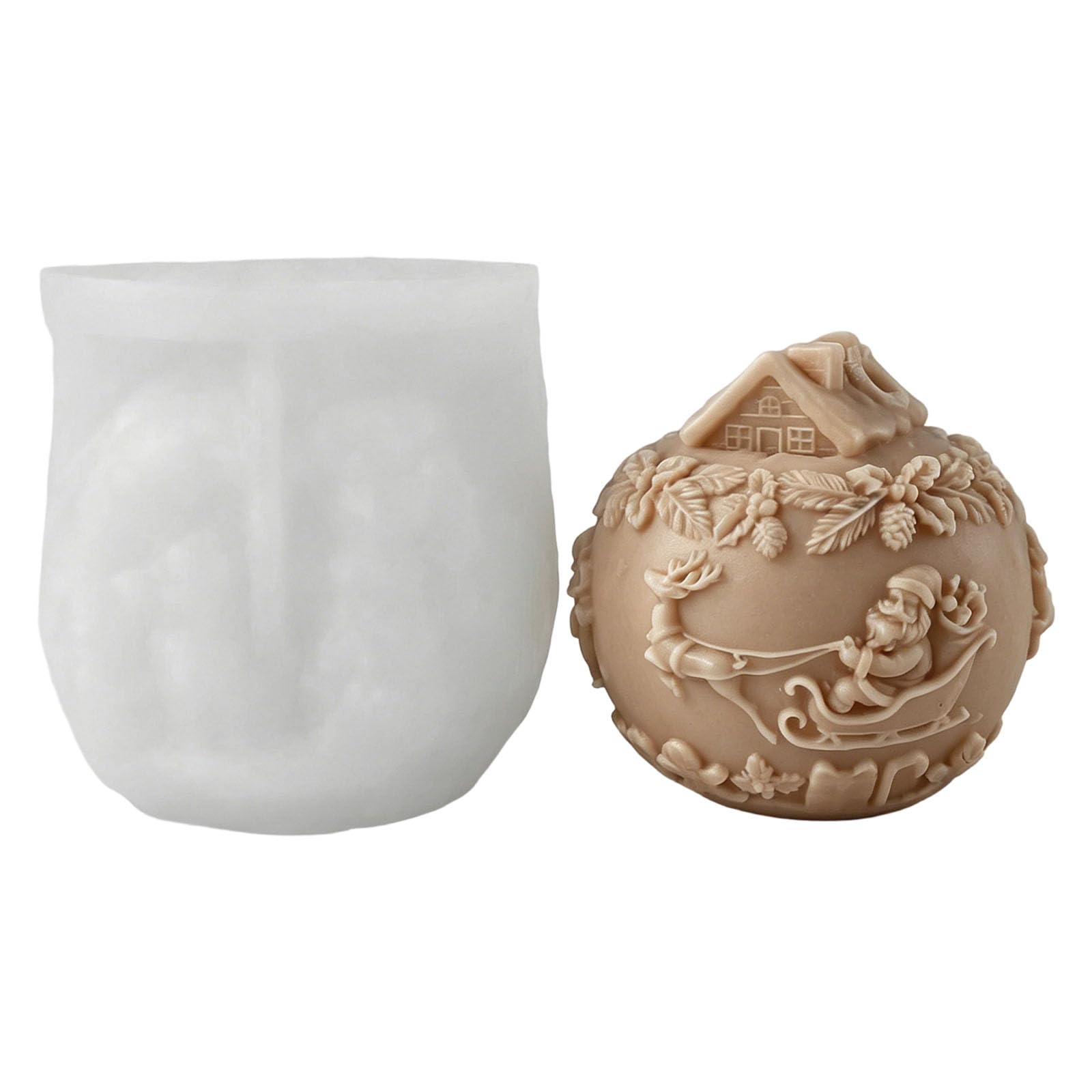 ZEPFJHE Christmas Snow Silicone Ball Shape Modern Styles Flexible Easy Releases for Home Making Christmas Snow Mold
