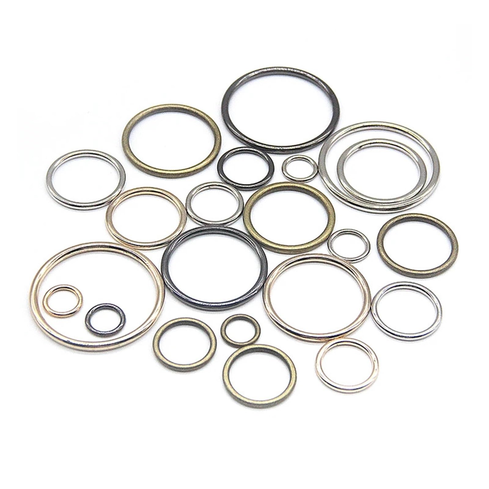 20 Pezzi/Lotto 20 mm/25 mm/30 mm Nero Bronzo Oro Argento Cerchio Anello di Collegamento in Lega di Metallo Scarpe Borse Fibbie for Cinture Accessori Fai da Te(Gold 704,50mm)