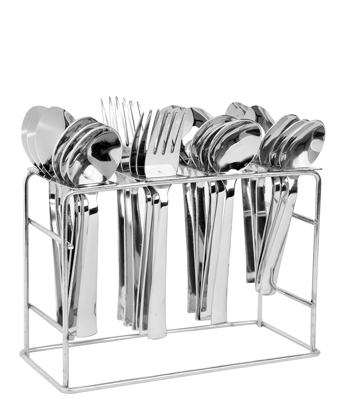 Silver Stainless Steel Cutlery Set (24U)