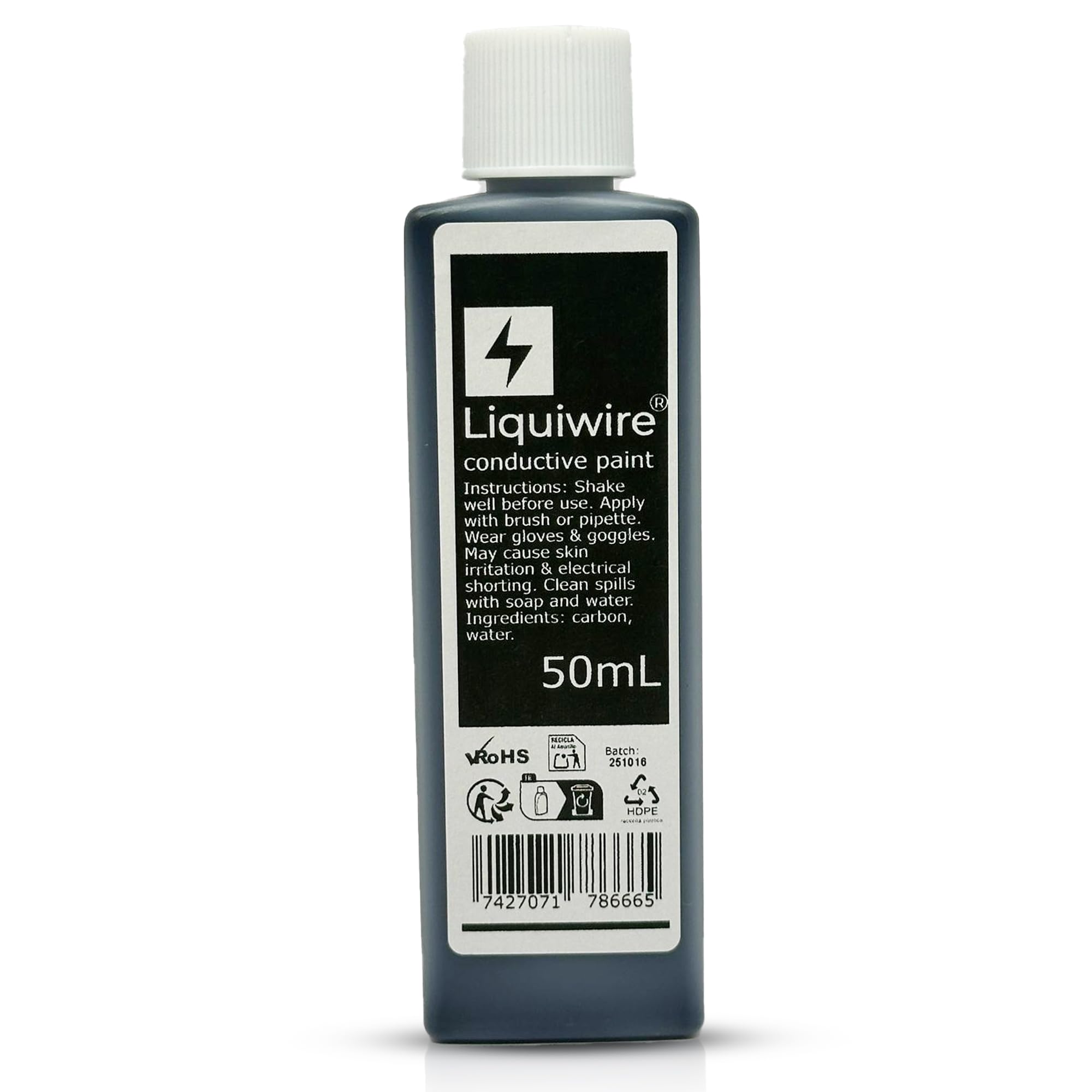 Electrically Conductive Paint 50ml - Water-Based Carbon Coating for Guitar Shielding, PCB & Remote Control Repair - Matte Black EMI/RF Shield