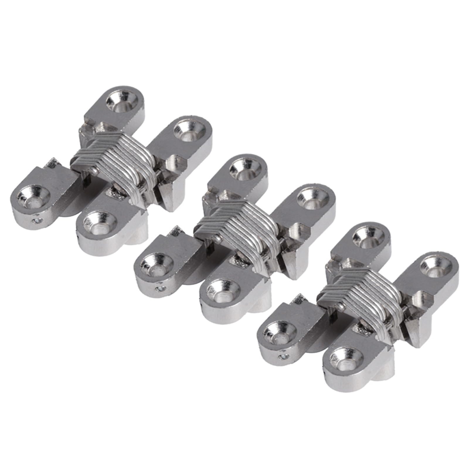 3Pcs Concealed Barrels Crosses Door Hinge with 180 Degree Swing Zincs Alloy Cabinet for Easy Installation Concealed Barrels Crosses Furniture Hardware