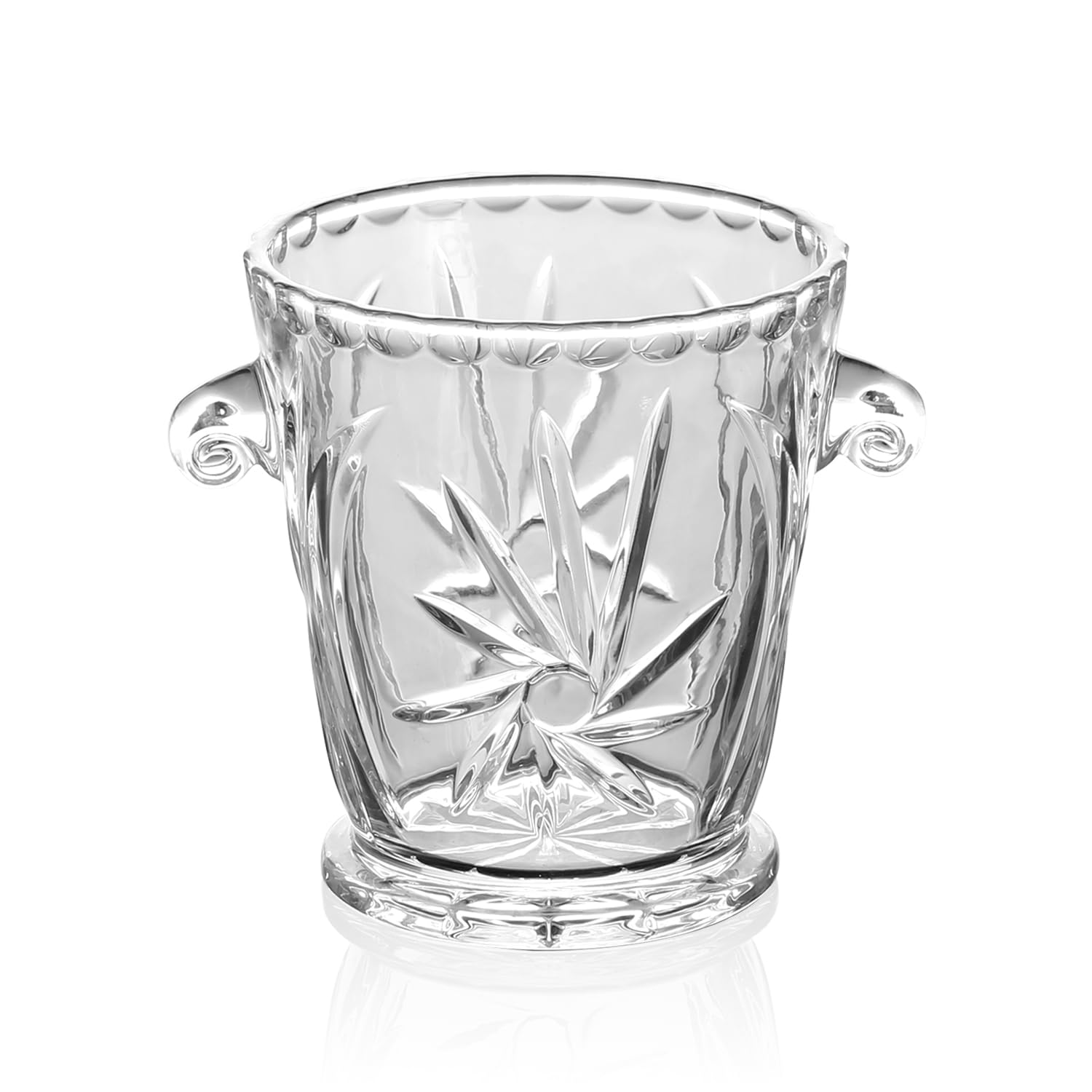 GLASS 1PC Ice Bucket with Handle Dia 14.0CM Height 15.2CM Prima Design