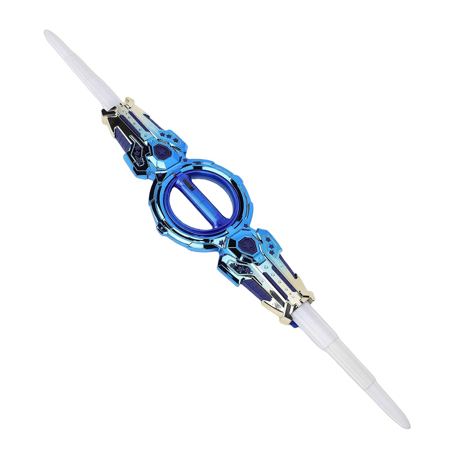 Topiky Sciabola Illuminata per Bambini, Spada Giocattolo Retrattile a Doppia estremità, Spada Illuminata con più Stili di Illuminazione, Sciabola Rotante Estensibile per Cosplay, Feste, Regali (Blue)