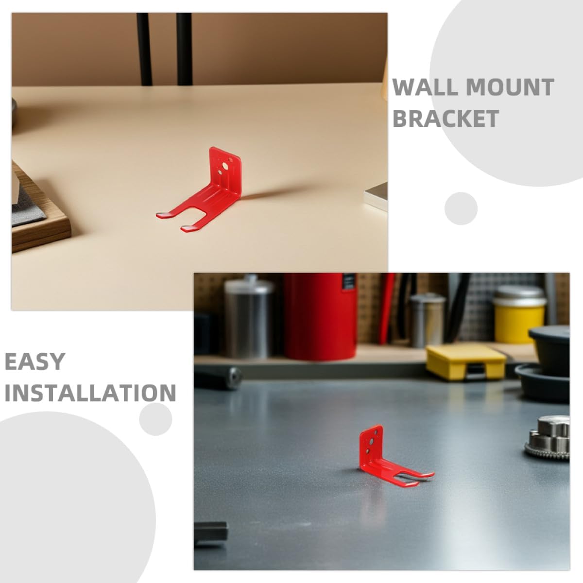 Fire Extinguisher Wall Mount Bracket Metal Hook Holder with Screw Installation Red 12pcs for Home and Workplace Safety