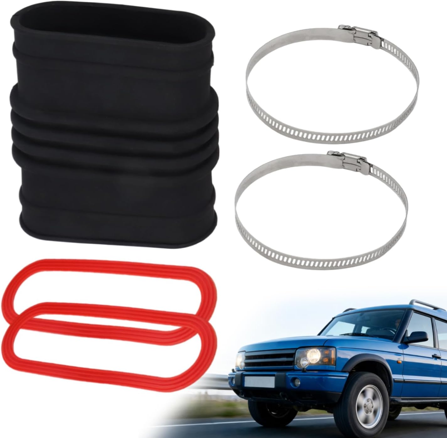 Air Intake Hose Kit For Land Rover Discovery II - Off-Road Use Only - Fit for 1999-2004 Discovery II 4.0L/V8 Gas & TD5 2.5L Diesel