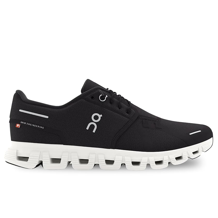 Amazon.com | On Women's Cloud 6 Sneakers, Black | White, 5