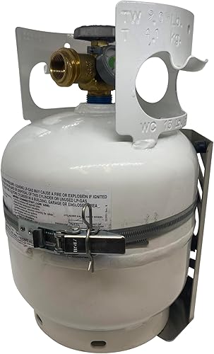Miniatura 4 de Soporte de tanque de propano de acero inoxidable para botella de propano de gas LP de 5 libras para vehículos terrestres, RV y Marine Overland Axis