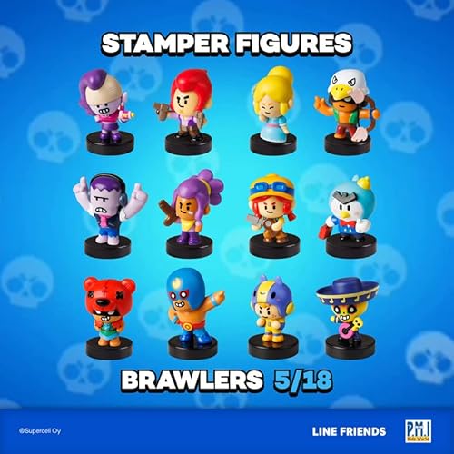 Brawl Stars Collectible Stampers |12 Brawl Stars Toys Out Of 24 Collectibles In 1 Pack | 1 Rare Mystery Figure | Officially Licensed - Figurines, Party Supplies, Gift For Video Gamer #TOP3