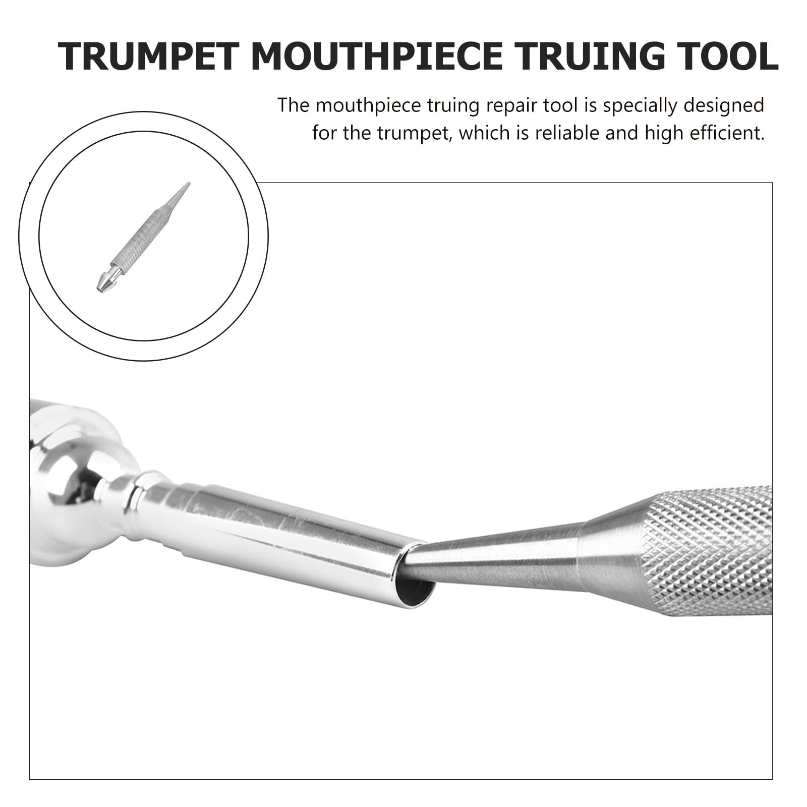 Accessoire de Réparation Embouchure Trompette, Outil en Acier Inoxydable Résistant la Rouille, pour Réglage Précis et Usage sur Instruments à Vent