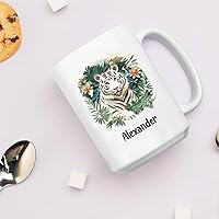 Vista 22 de Taza de café personalizada con diseño de mariposa de arte de origami, regalo para cumpleaños de amigo, compañero de trabajo, taza de cerámica blanca