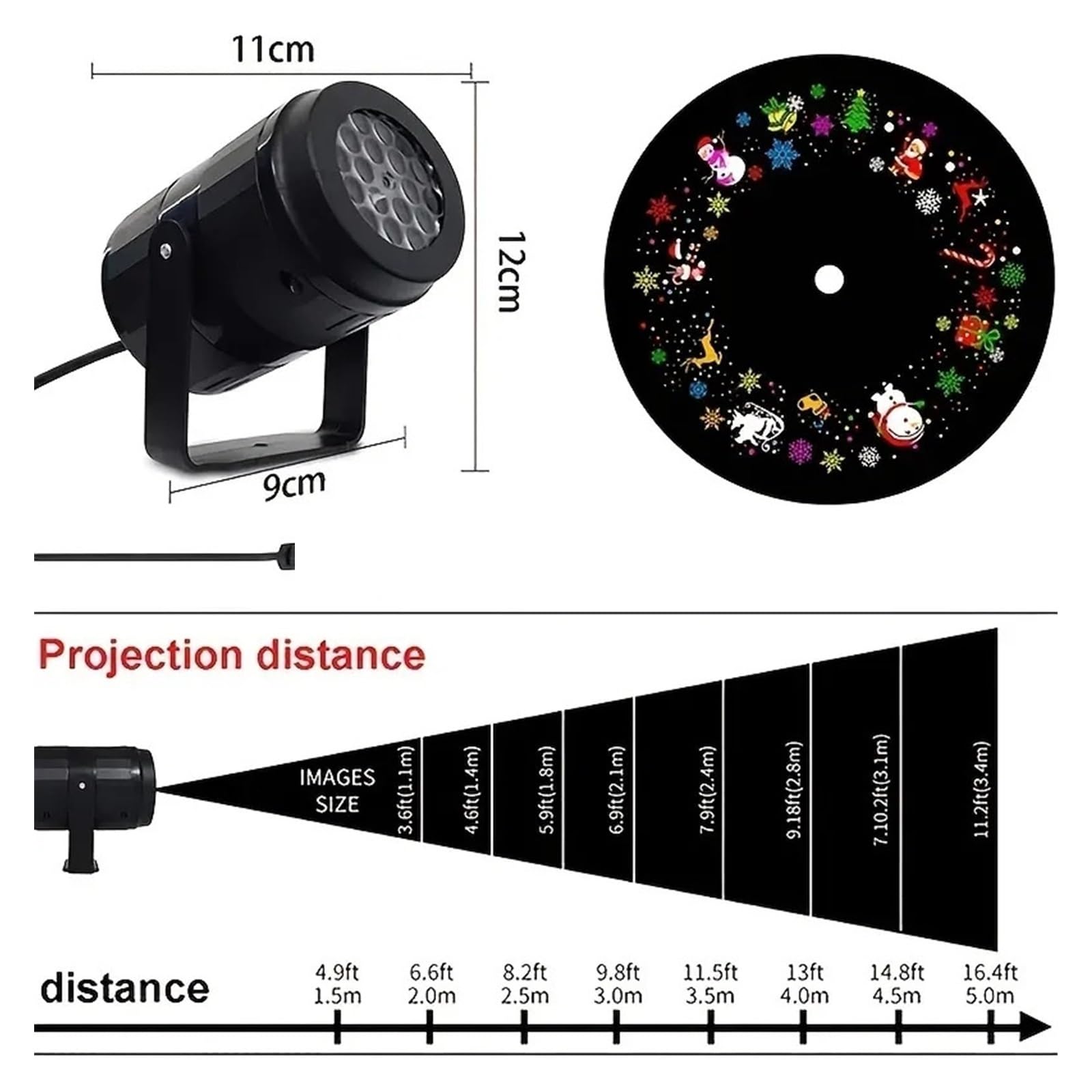 Projecteur Lumineux, projecteur holographique d'halloween, projecteur de fête de Noël en Flocon de Neige, lumières LED rotatives pour scène, éclairage de Jardin extérieur de Vacances du Père