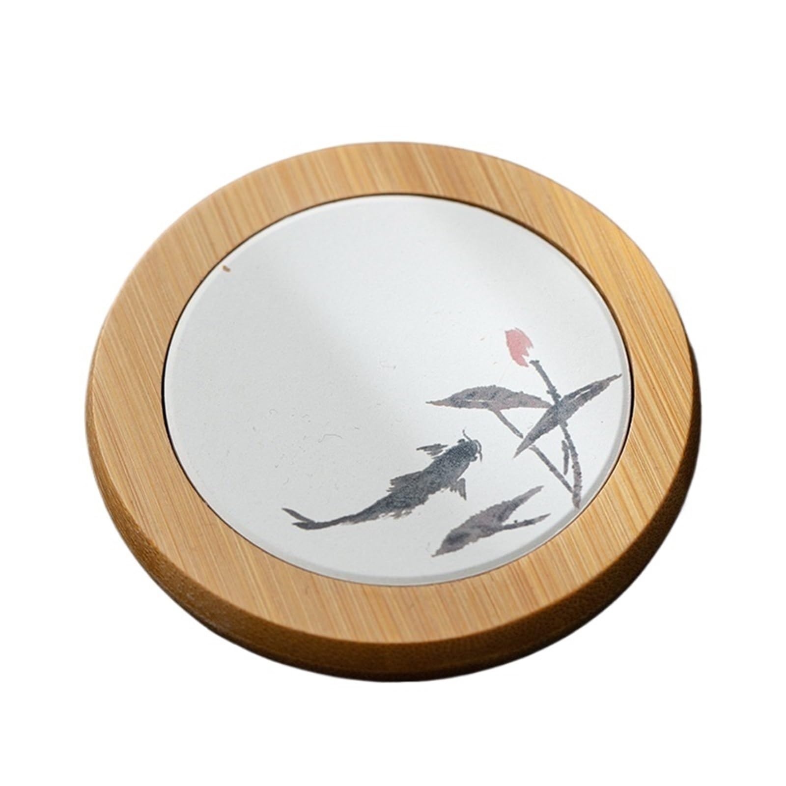 2PCS Round Ceramic Coaster High-Temperature Mats Anti-skidding Tea Pad Drink Tableware for kitchen(COLOR2)