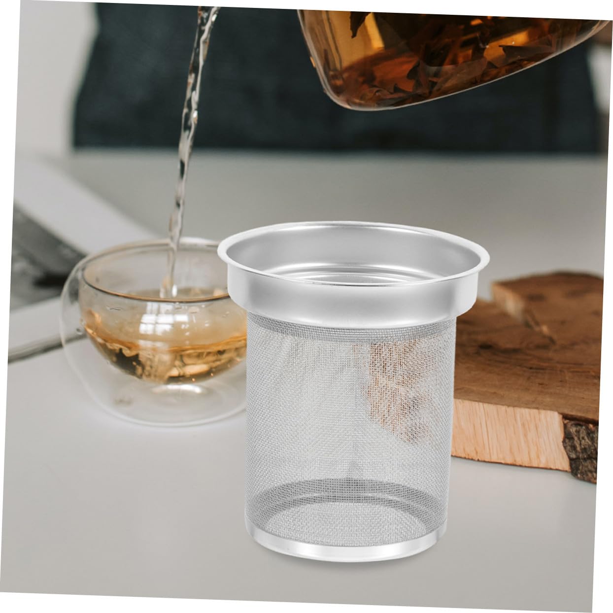 Filtre à Thé Inox Acier Inoxydable Résistant avec Maille Fine Passoire Infuseur Compacte et Pratique pour Amateurs de Thé et Rouille Compatible Théière et Bouilloire