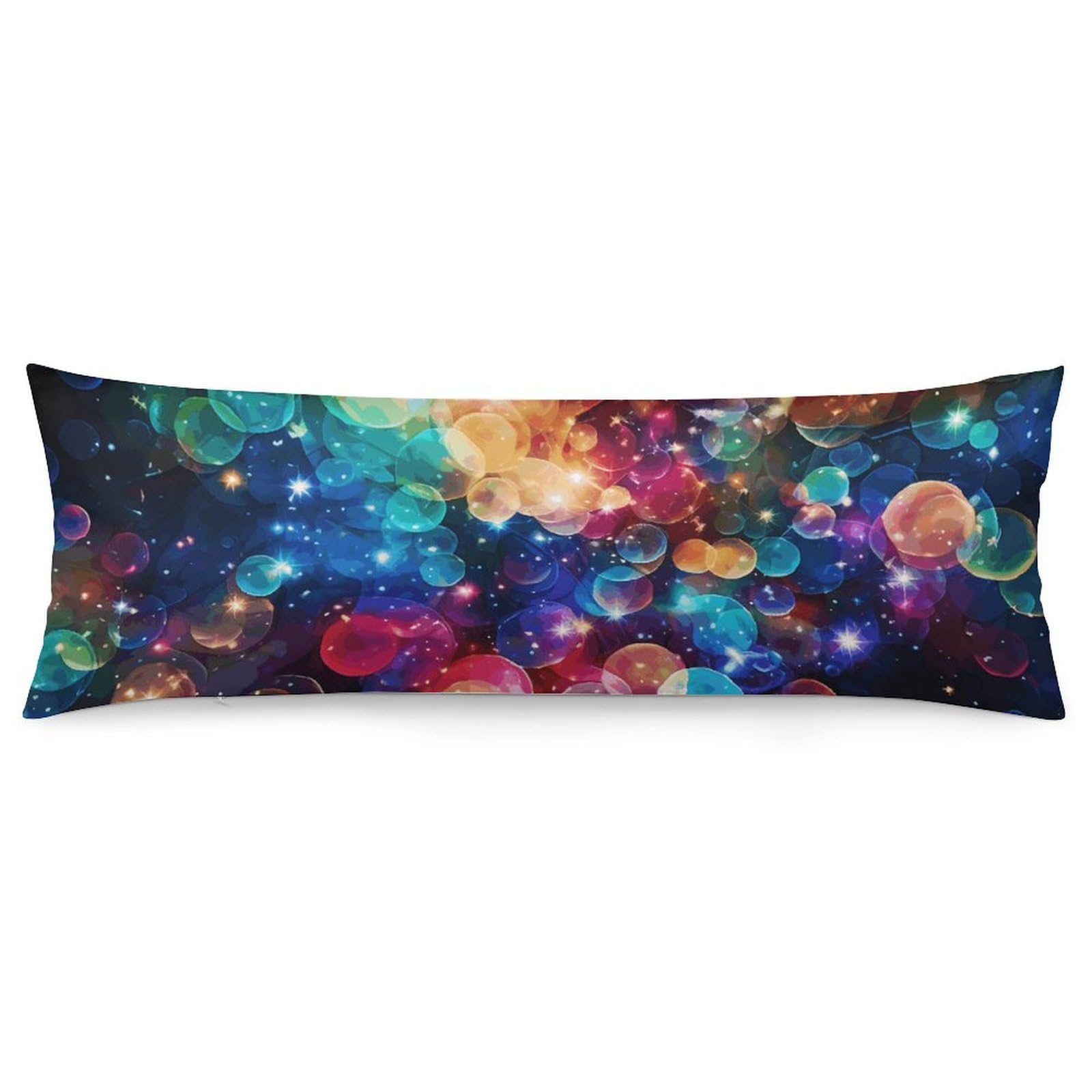 2 Pack Pillow Cases for Hair and Skin, Soft Breathable Pillow Case Covers with Hidden Zipper, Colorful Rainbow Stars Pillowcase 20"x54" Pillow Covers for Sleeping Gift