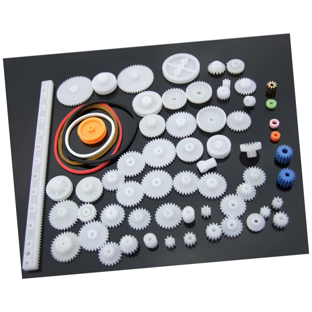 VICASKY Educational Gear Set 60pcs Plastic Gear Bag for DIY Robotics Science Projects and Mechanics