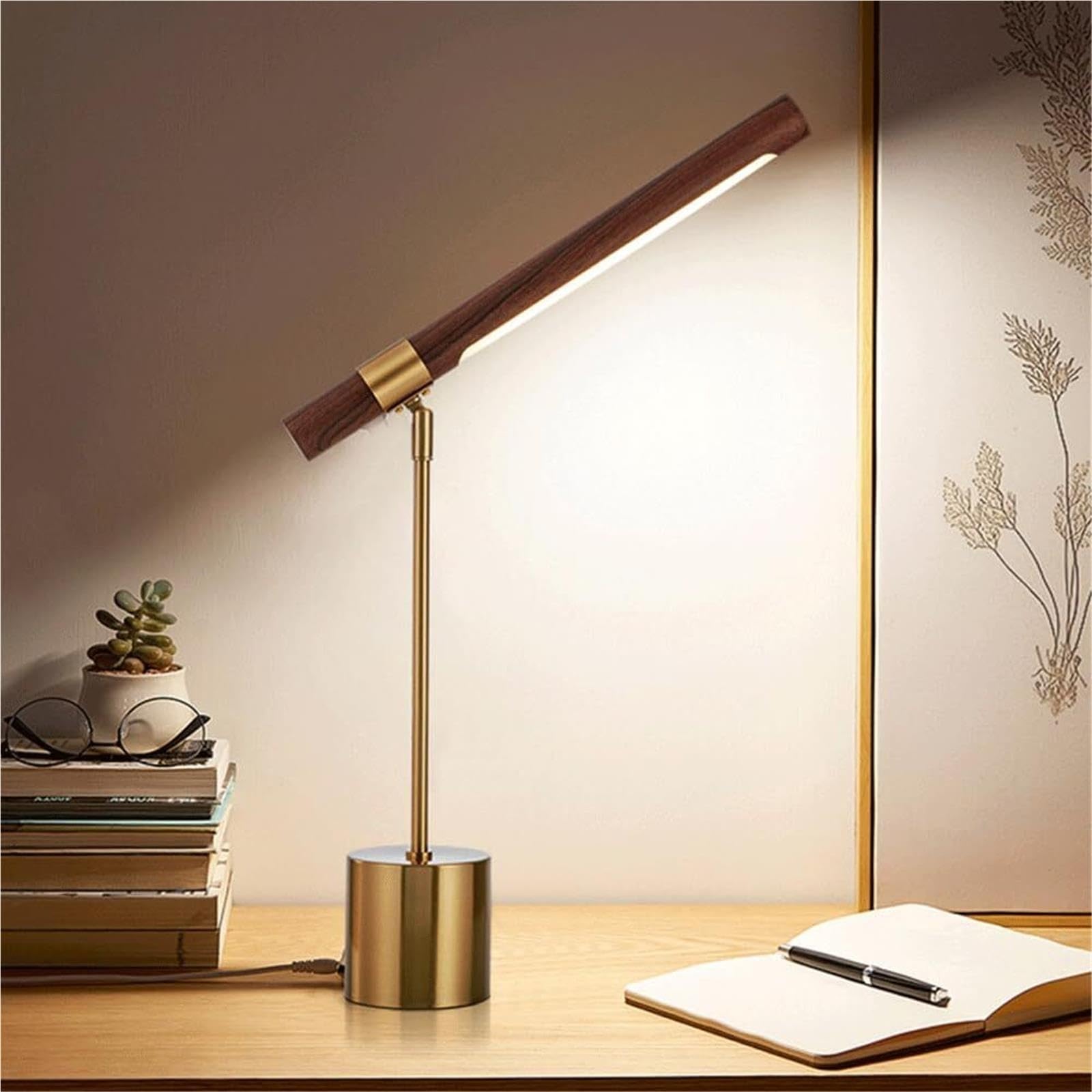Lampada da tavolo Line Wood Grain con illuminazione regolabile