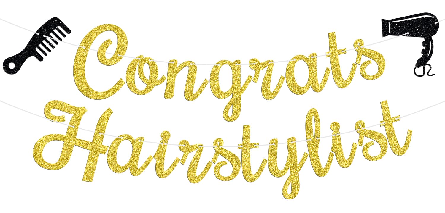 Congrats Hairstylist Banner, Future Barber, Class of 2025 Cosmetology School Graduation Party Decorations Supplies