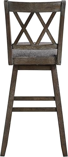 Miniatura 6 de Home Brookline - Taburete giratorio de bar con mecanismo de giro de 360, taburetes rústicos de granja para encimera de cocina con cojín, altura del