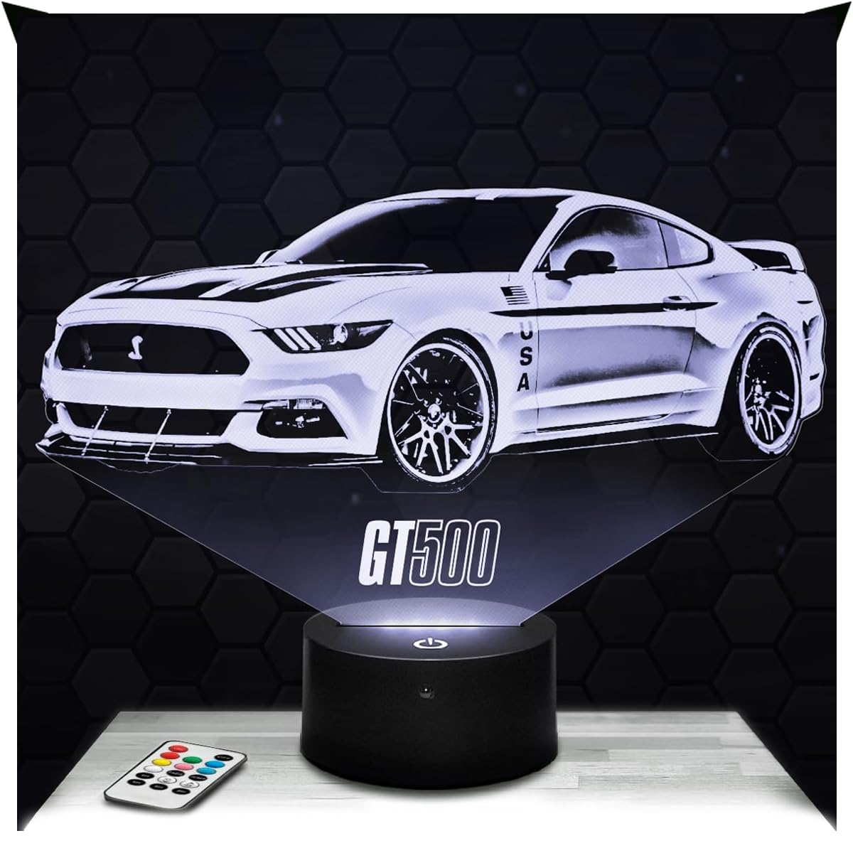Lampephoto.fr - American Supercar 3D Lamp Night Light 3D LED Illusion lamp, Christmas, Gift idea Birthday boy and Girl Night Light Child or Adult Bedroom, Gifts Merchandising, Led Bedside Lamp TOP
