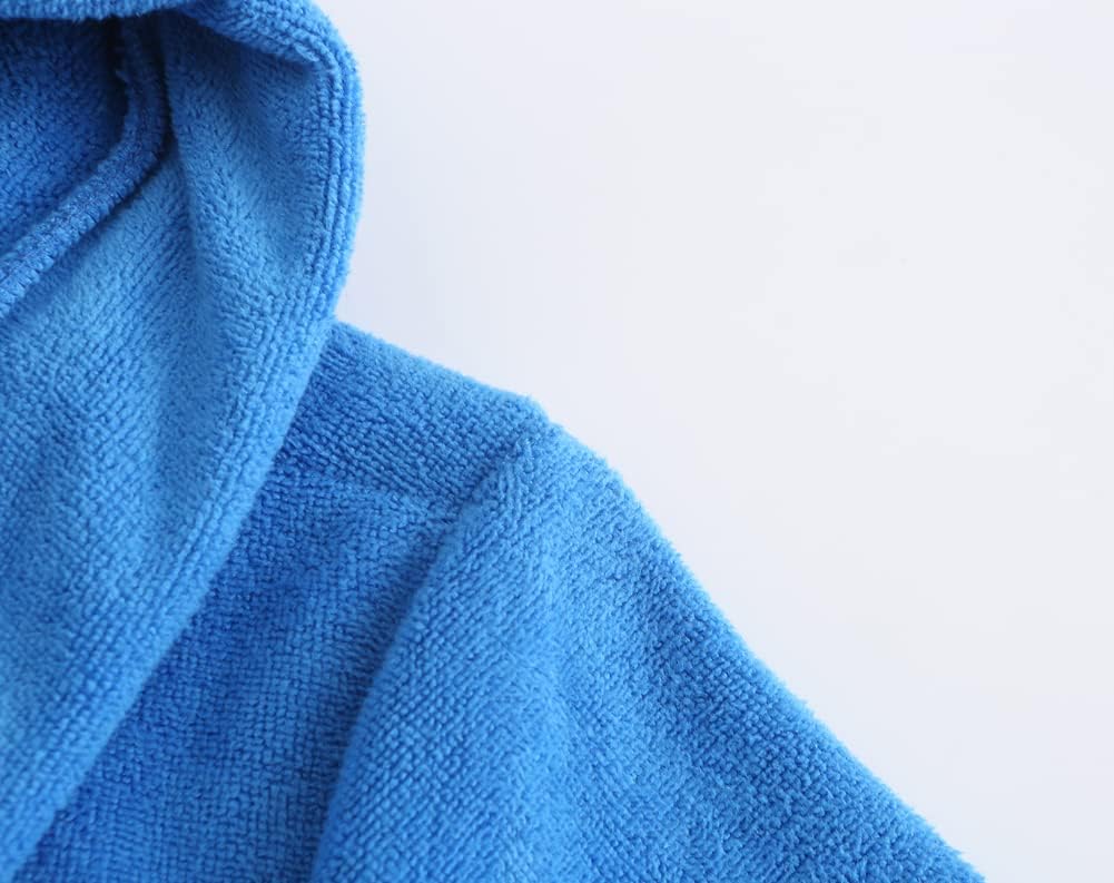 Boys Girls Bathrobe Soft Towel Hooded Robe Terry Cloth Cotton Bathrobe - Image 5