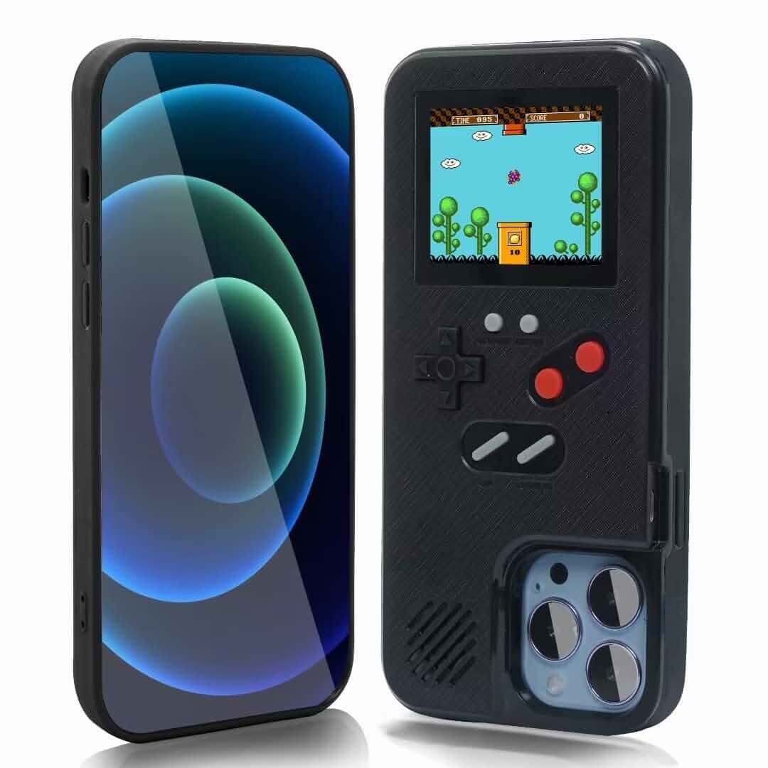 Gameboy Case for iPhone 11 Only,Handheld Retro 168 Classic Games,Color Video Display Game Case for iPhone,Anti-Scratch Shockproof Phone Cover for iPhone Black