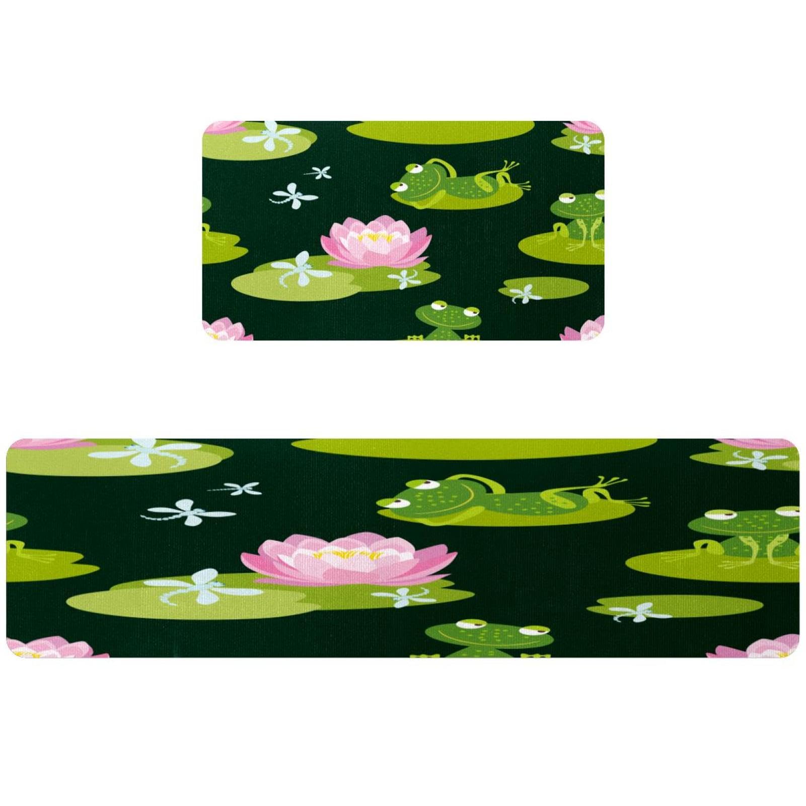 Alfombrillas de cocina de estanque de hojas verdes para el pasillo