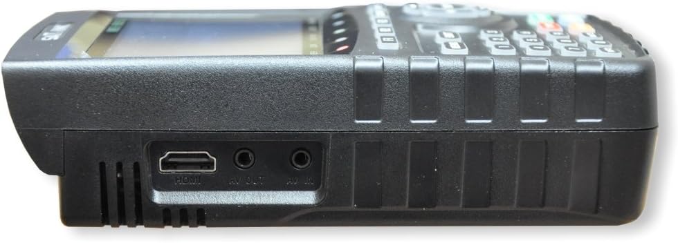 Top view of the SATLINK WS 6916 showing the power switch, DC IN, and USB port.