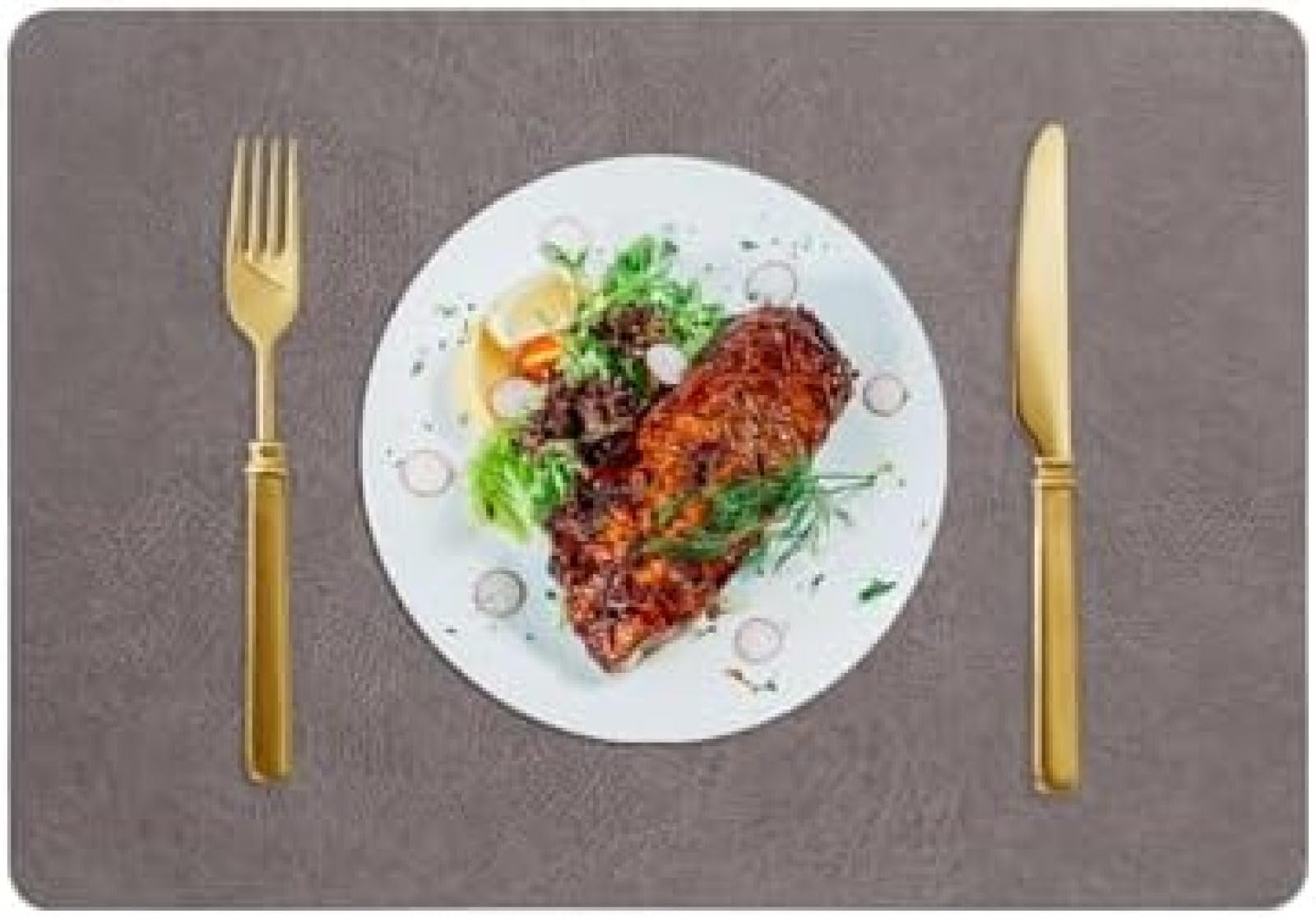Set de table pour vacances de Noël et repas de fête réversibles en cuir synthétique