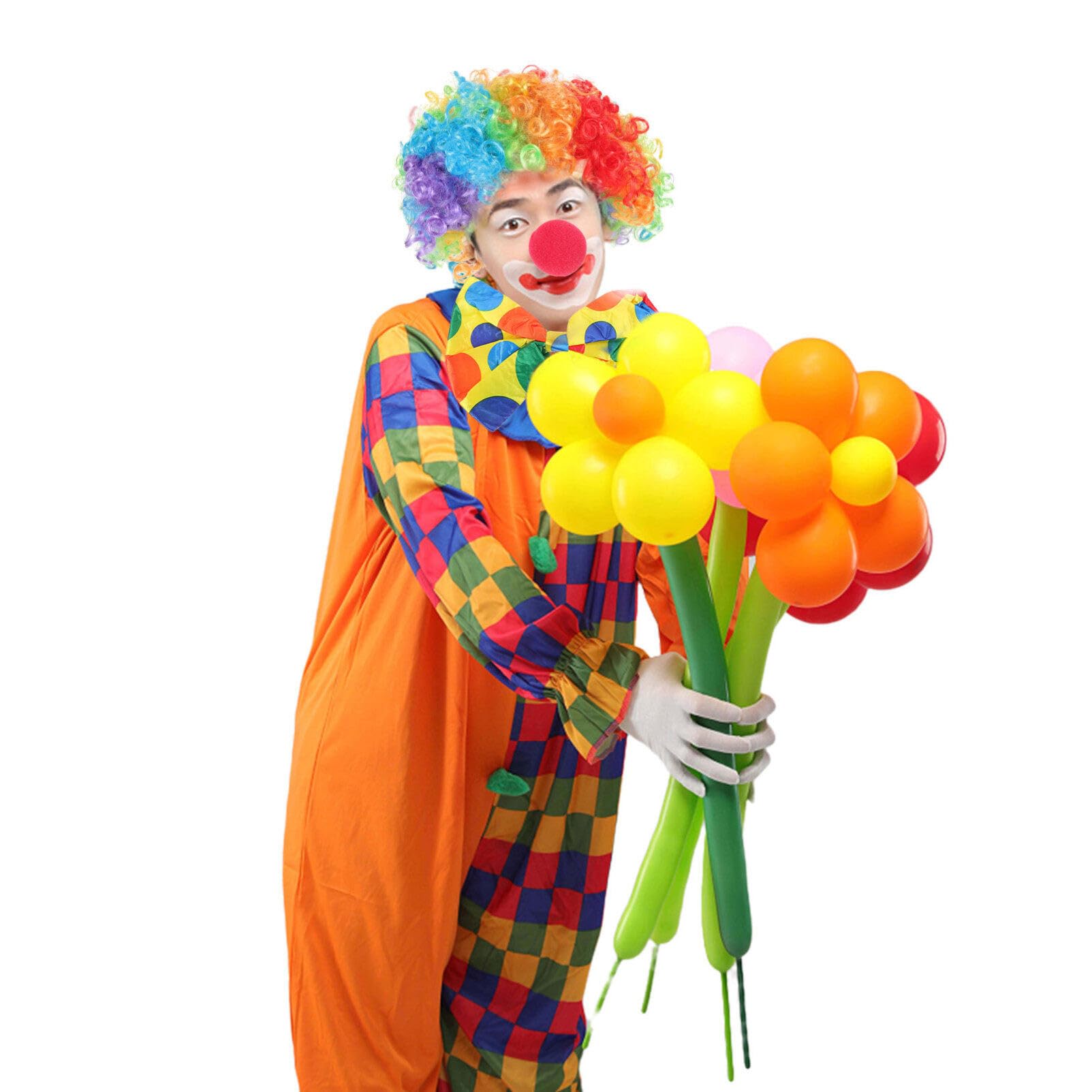 GALPADA Set Accessori Costume Clown per Halloween Parrucca Riccia e Naso, Facile da Indossare e Compatto per Feste di Compleanno e Intrattenimento