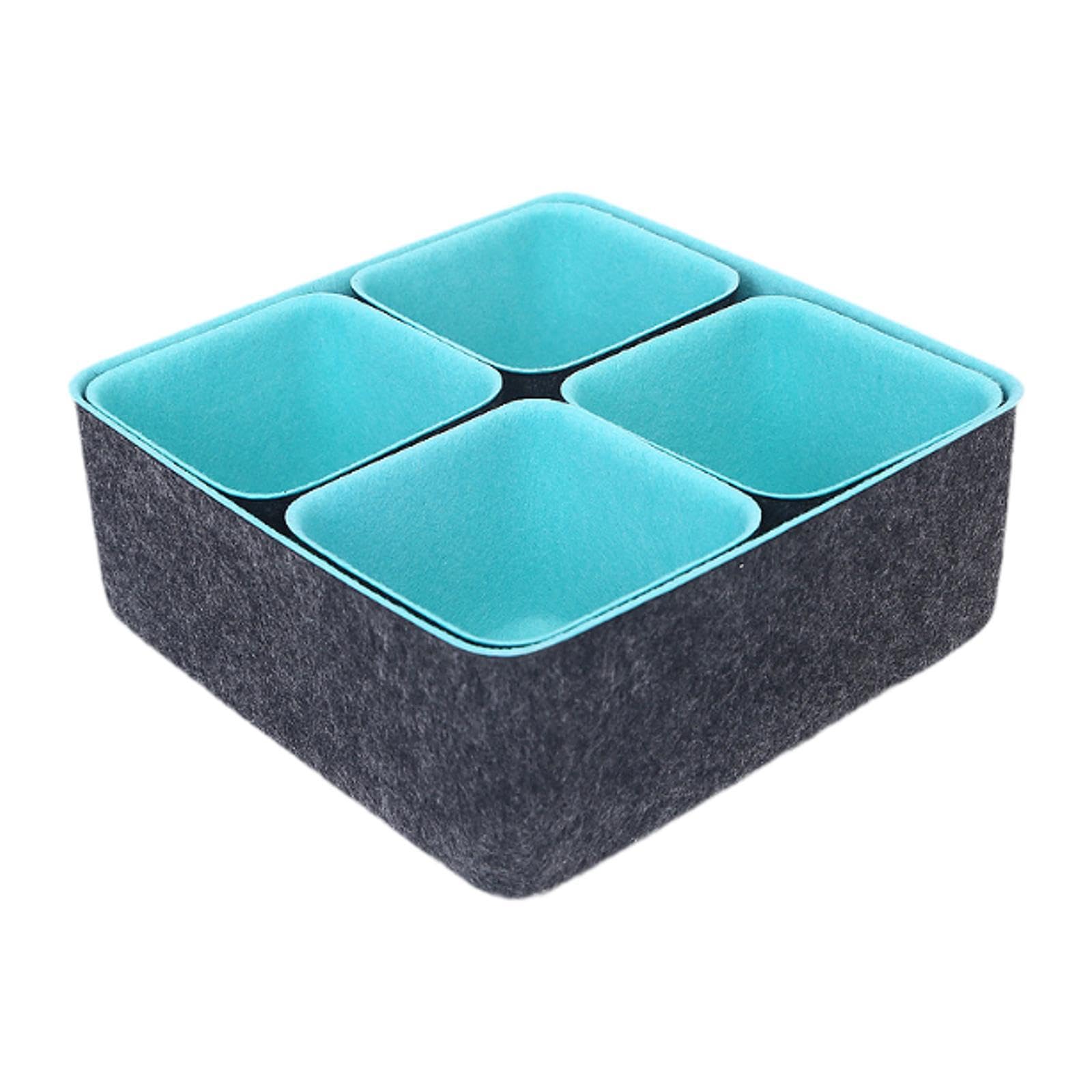 CALANDIS™ Felt Drawer Organizer Holder Cosmetic Basket for Countertop Bathroom Shelves Deep Grey and Blue | Storage Boxes | Home Organization | Household Supplies & Cleaning 4