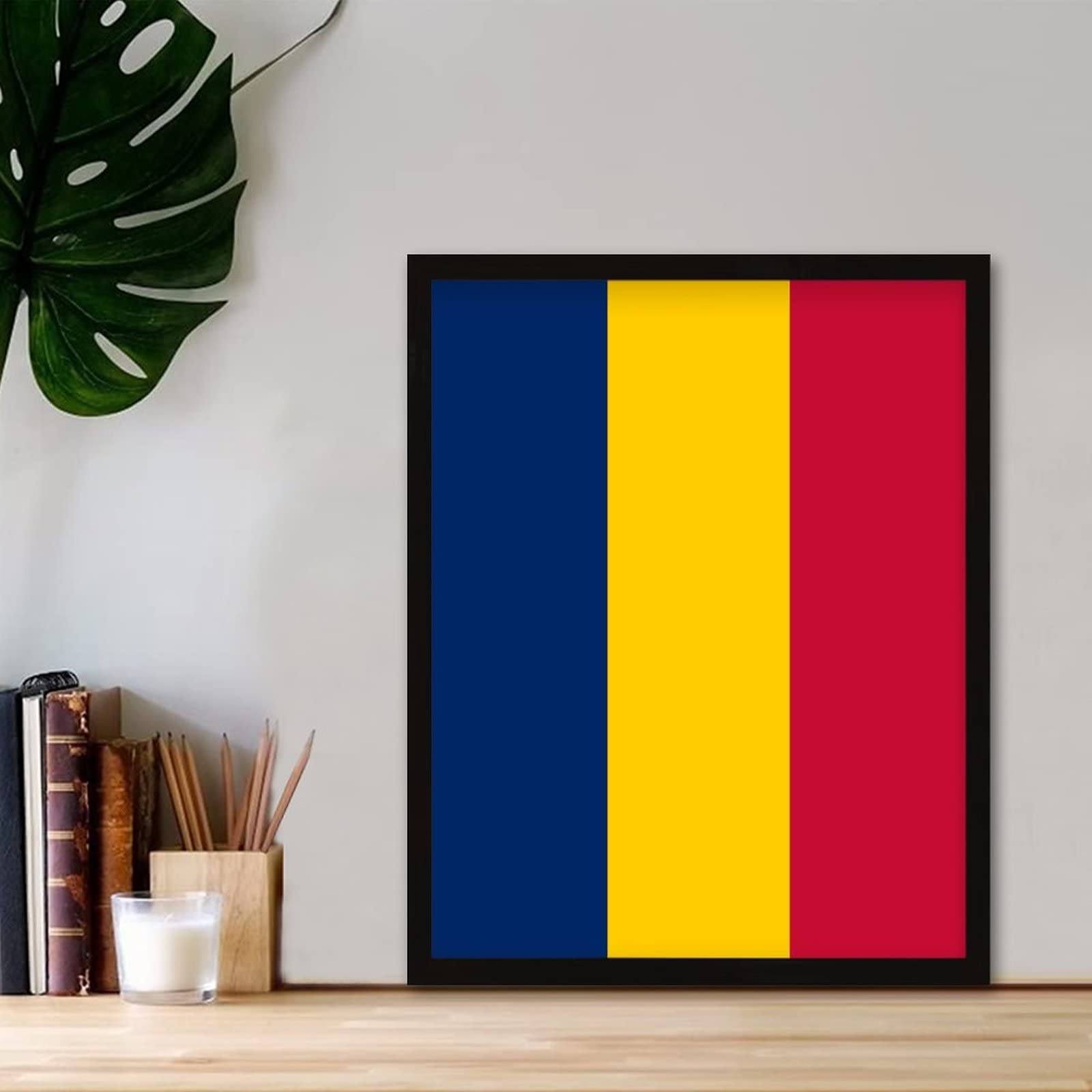 Drapeau du Tcha, art encadré, planche en bois personnalisée pour mur, maison, cuisine, ferme, 40,6 x 50,8 cm