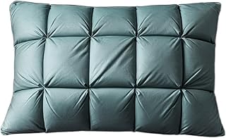 HBJWOV Goose Down Pillow King Size Pinch Pleat Orthopedic for Sleeping Cotton Cover Comfortable(D,Queen(20x30 inch))