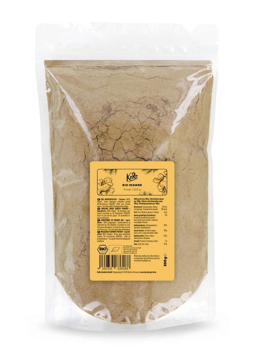 KoRo - Zenzero bio in polvere 500 g - Superfood - polvere senza zucchero e senza zolfo