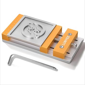 Low Profile CNC Vise for CNC Router Machine, Aluminum Workholding Clamp for Wood & Metal Milling, Designed for Limited Z-Axis Machines, 7.87" x 3.94" 20x10cm, 136mm Clamping Range